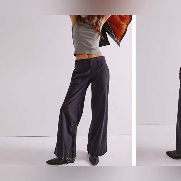 NWOT Free People We The Free Breezy Denim Pull-On Jeans - black - Small - Picture 2 of 10